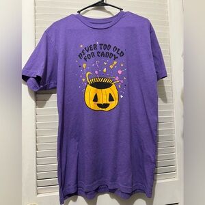 LulaRoe Women’s Oversized Purple Halloween Short Sleeve Tee EUC